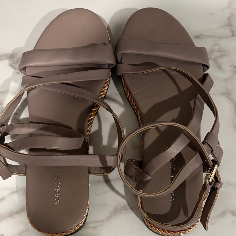 Marc Fisher Taupe Strappy Sandals